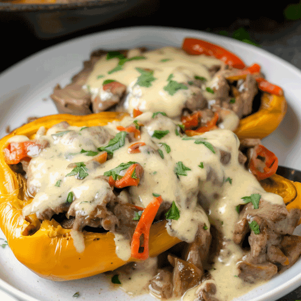 Keto Philly Cheesesteak Stuffed Peppers