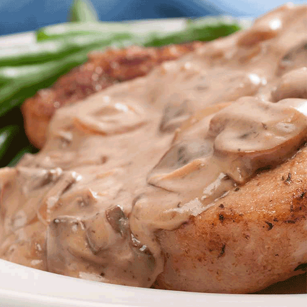 Pork Chops with Mushroom Sauce - From Flab to Fab